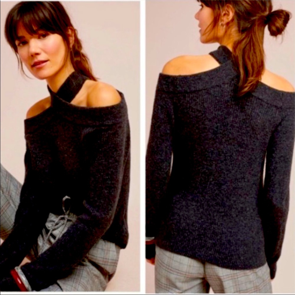 Anthropologie Cross Neck Sweater